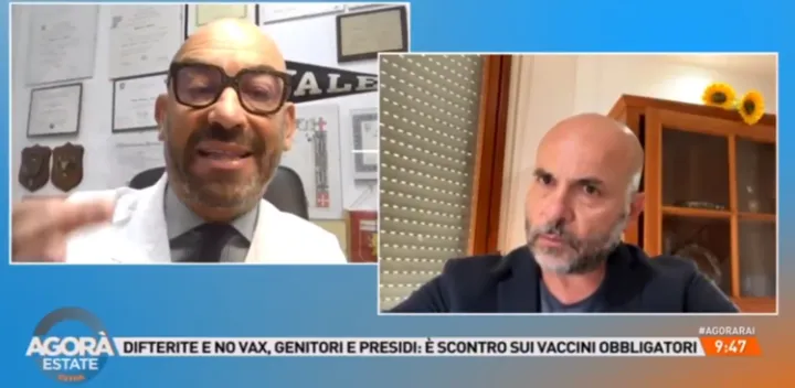 Bassetti contro Dragoni, scontro in diretta ad 'Agorà Estate' su difterite: 