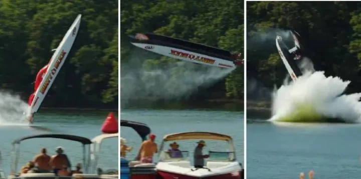 Motoscafo decolla a 320 km orari e si ribalta, l'incidente da brividi